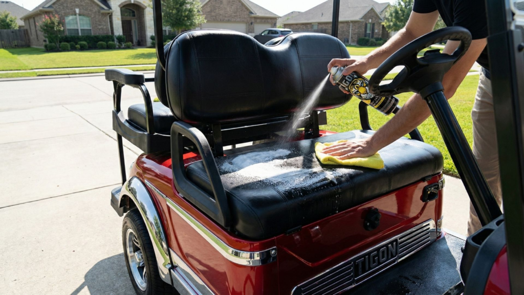 Golf Cart Seat Cleaner Spray Header